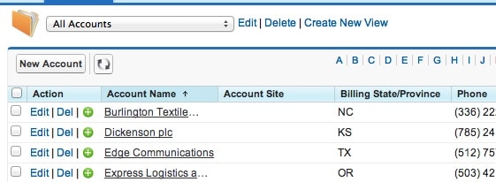 Salesforce List View