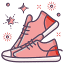 Illustrated shoes with sparkles