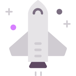 Illustrated rocketship