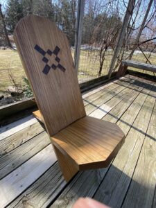 Viking chair with a Red Argyle logo 